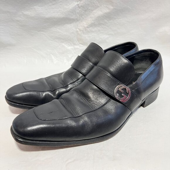 Gucci 114416 GG Leather Moccasi Lifford Loafers black UK 11.5 D US 12 mens shoes - Picture 3 of 15